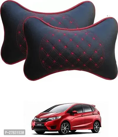 Stylish Car Neckrest Pillow Diamond Print Black For Honda Jazz-thumb0