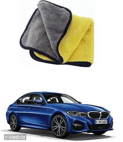 BHAVNISH Car Washing Cloth/Microfiber Cloth/Towel/Cleaning Cloth (Yellow) Pack Of 1,(400 GSM) For BMW 3 Series