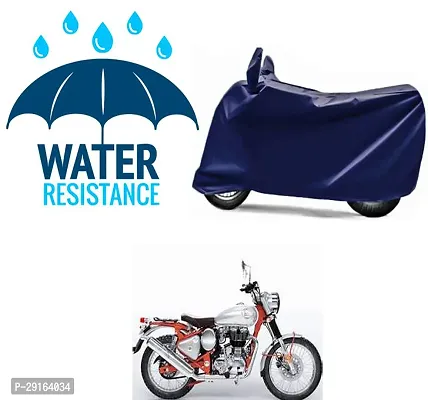 Classic Plain Two Wheeler Cover Blue For Royal Enfield Bullet Trials 500