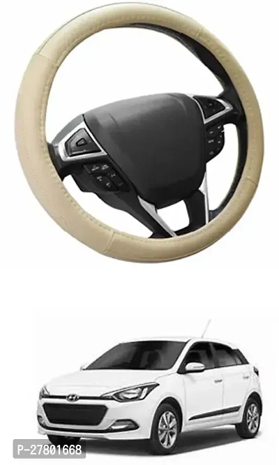 Designer Car Steering Cover Round Beige For Hyundai Elite I20