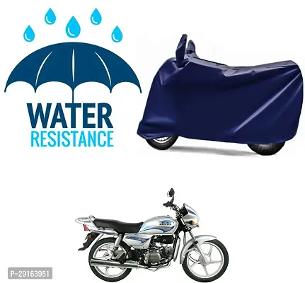 Classic Plain Two Wheeler Cover Blue For Hero Splendor Plus-thumb0