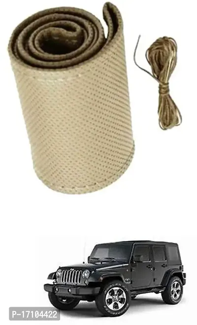 Car Stering Cover Hand Stiched Beige For Wrangler-thumb0