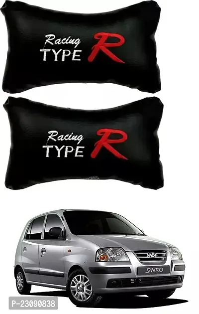 RONISH Black Type R Design Car Neckrest Cushion/Pillow/Headrest For Hyundai Santro Xing