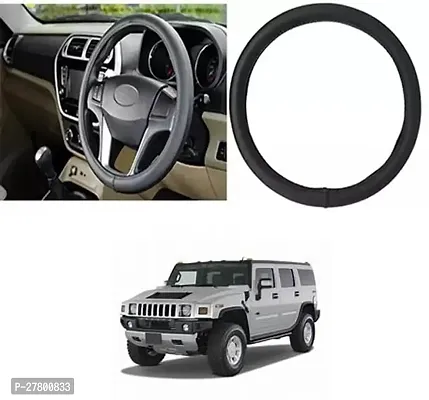 Designer Car Steering Cover Round Black For Universal For Car Hummer H2-thumb0