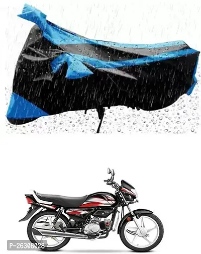 RONISH Two Wheeler Cover (Black,Blue) Fully Waterproof For Hero MotoCorp HF Deluxe