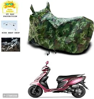 Designer Bike Body Cover Jungle Green For Tvs Zest