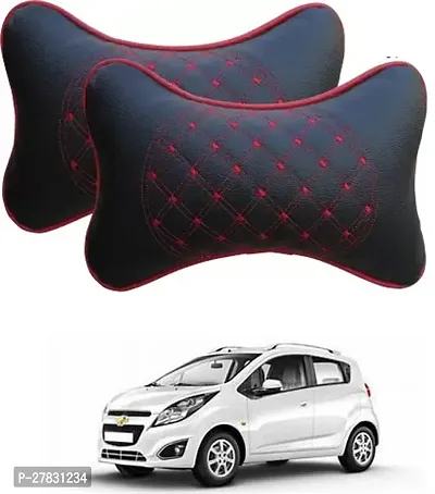 Stylish Car Neckrest Pillow Diamond Print Black For Chevrolet Beat-thumb0