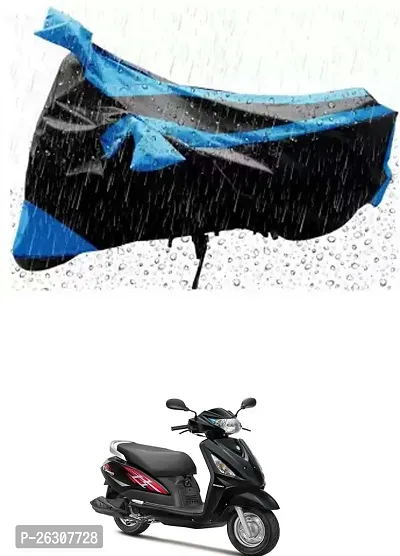 RONISH Two Wheeler Cover (Black,Blue) Fully Waterproof For Suzuki Swish 125-thumb0