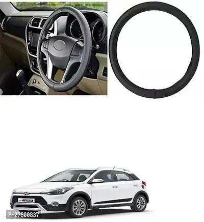 Designer Car Steering Cover Round Black For Hyundai I20 Active-thumb0