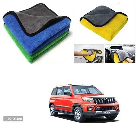 Car Cleaning Microfiber Cloth Pack Of 2 Multicolor For Mahindra TUV300 Plus Facelift