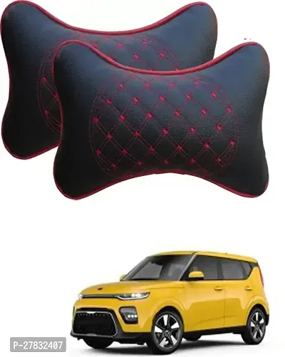 Stylish Car Neckrest Pillow Diamond Print Black For Kia Soul EV