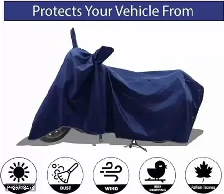 RONISH Waterproof Bike Cover/Two Wheeler Cover/Motorcycle Cover (Navy Blue) For Hero Passion Pro-thumb2