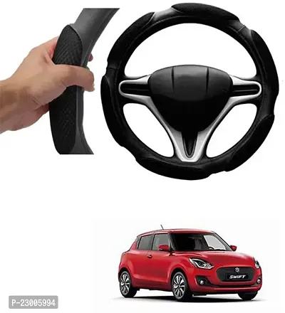 Car Better Grip Black Steering Wheel Cover (Slip-in) For Maruti Suzuki Swift-thumb0