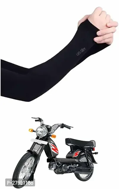 Stylish Breathable and Stretchable Arm Sleeve With Thumb Hole For TVS XL Super