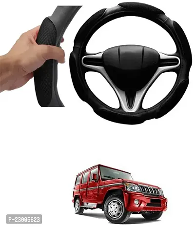 Car Better Grip Black Steering Wheel Cover (Slip-in) For Tata Bolt-thumb0