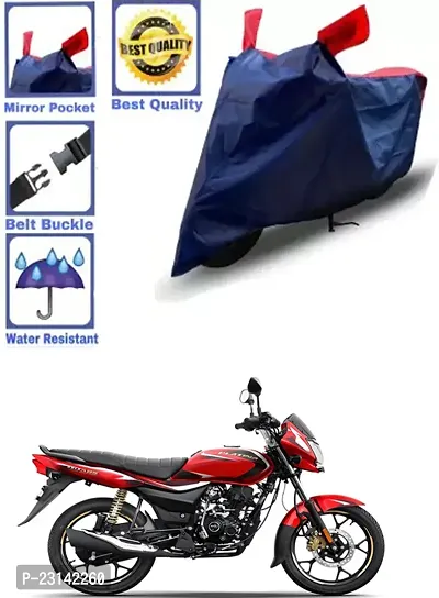 RONISH Waterproof Two Wheeler Cover (Black,Red) For Bajaj Platina 110_k48