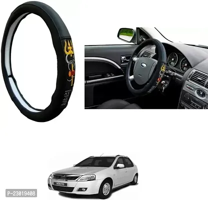 RONISH Exclusive Ring Type Car Steering Wheel Cover (Om Namah Shivay) Black For Mahindra Verito