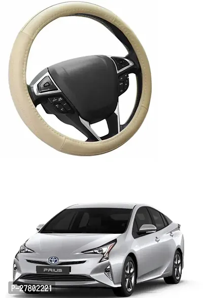 Designer Car Steering Cover Round Beige For Toyota Prius Facelift