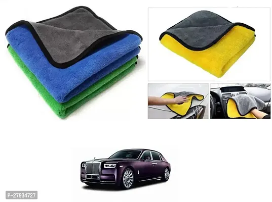 Car Cleaning Microfiber Cloth Pack Of 2 Multicolor For Rolls Royce Phantom-thumb0