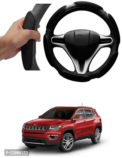 Car Better Grip Black Steering Wheel Cover (Slip-in) For Jeep Compass Facelift