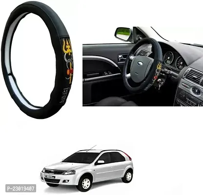 RONISH Exclusive Ring Type Car Steering Wheel Cover (Om Namah Shivay) Black For Mahindra Verito Vibe