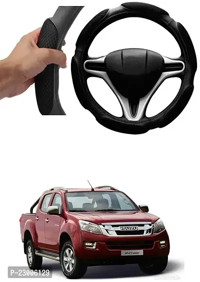 Car Better Grip Black Steering Wheel Cover (Slip-in) For Isuzu D-MAX V-Cross-thumb0