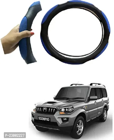 RONISH Car Steeing Cover/Black,Blue Steering Cover For Mahindra Scorpio-thumb0