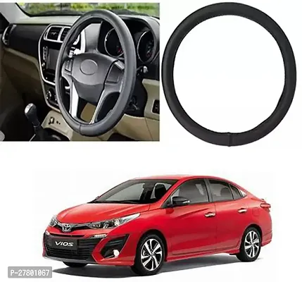 Designer Car Steering Cover Round Black For Toyota Vios