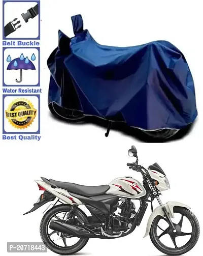 RONISH Waterproof Bike Cover/Two Wheeler Cover/Motorcycle Cover (Navy Blue) For Suzuki Hayate-thumb0