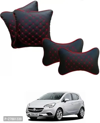 Car Neckrest Pillow Black Red Set Of 4 For Universal For Car Corsa