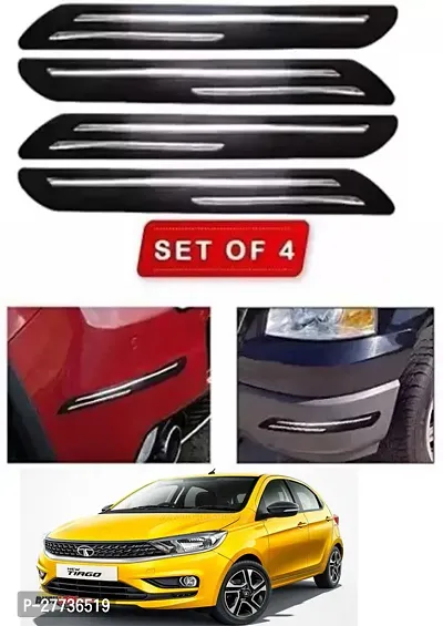 Protective Silicone Car Bumper Protector Guard For Tata Tiago Facelift-Pack Of 4-thumb0