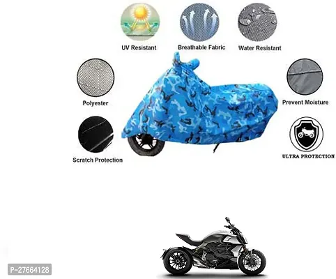 Stylish Blue Polyester Ducati Diavel Bike Cover