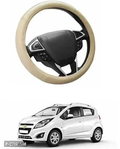 Designer Car Steering Cover Round Beige For Chevrolet Beat