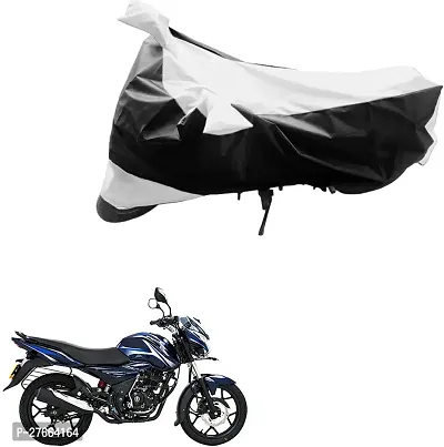 Stylish White Nylon Bajaj Discover 125 DTS-i Bike Cover-thumb0