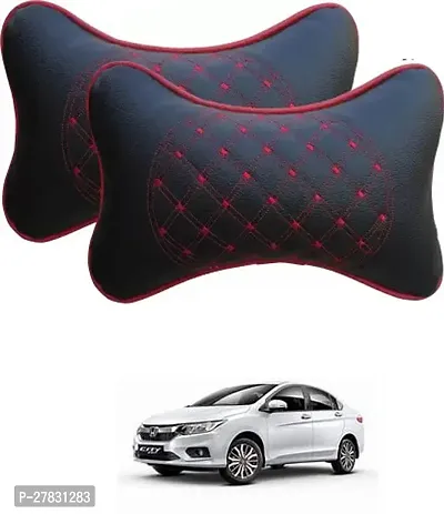 Stylish Car Neckrest Pillow Diamond Print Black For Honda City i-Dtec