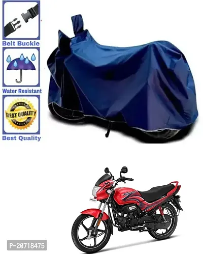 RONISH Waterproof Bike Cover/Two Wheeler Cover/Motorcycle Cover (Navy Blue) For Hero Passion Plus-thumb0