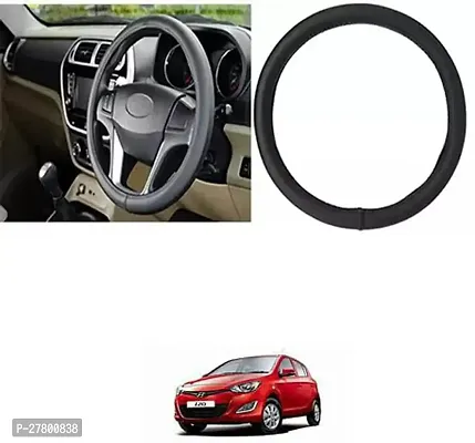 Designer Car Steering Cover Round Black For Hyundai I20-thumb0