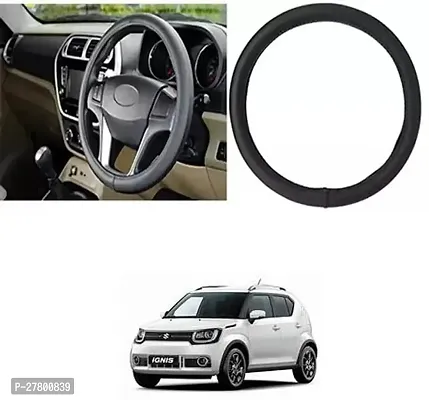 Designer Car Steering Cover Round Black For Maruti Suzuki Ignis