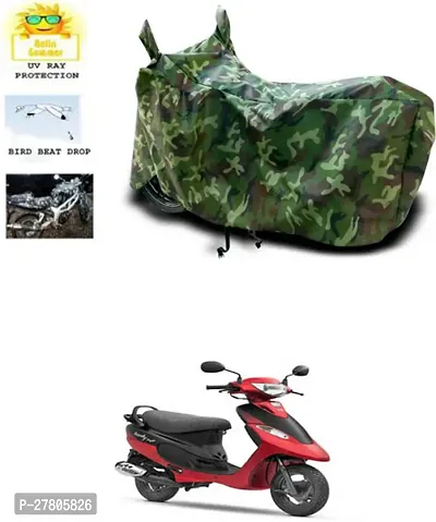 Designer Bike Body Cover Jungle Green For Tvs Scooty Pep+