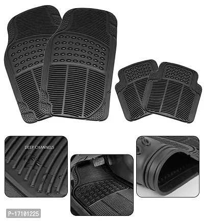 RONISH Black Rubber car Floor Foot mat for Esteem-thumb2