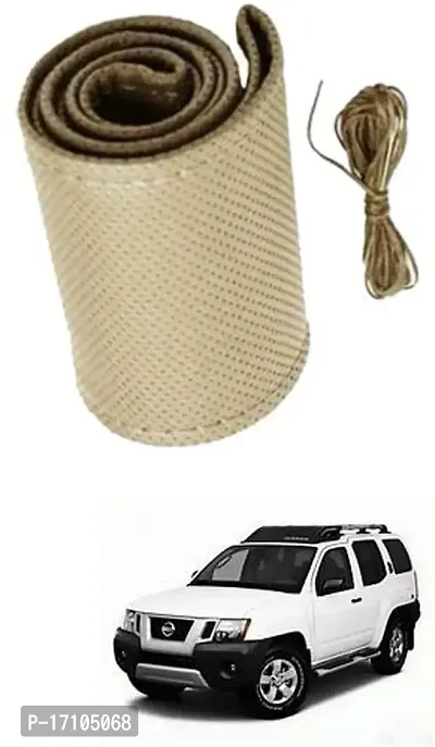 Car Stering Cover Hand Stiched Beige For Xterra-thumb0