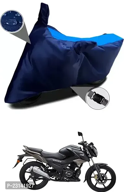 RONISH Waterproof Two Wheeler Cover (Black,Blue) For TVS Raider_t62