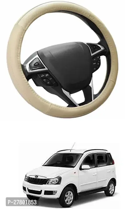 Designer Car Steering Cover Round Beige For Mahindra Quanto