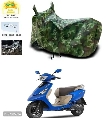 Designer Bike Body Cover Jungle Green For Tvs Scooty Zest 110-thumb0