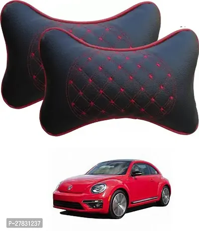 Stylish Car Neckrest Pillow Diamond Print Black For Volkswagen Beetle-thumb0