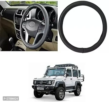 Designer Car Steering Cover Round Black For Universal For Car Gurkha-thumb0