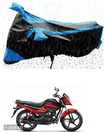 RONISH Two Wheeler Cover (Black,Blue) Fully Waterproof For Hero Splendor I Smart-thumb0