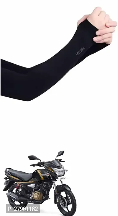 Stylish Breathable and Stretchable Arm Sleeve With Thumb Hole For TVS Victor