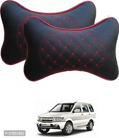 Stylish Car Neckrest Pillow Diamond Print Black For Chevrolet Tavera-thumb0