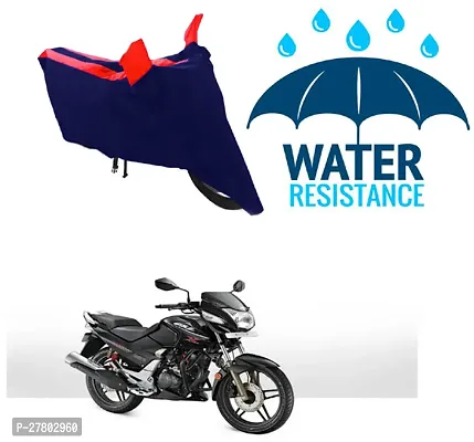 Designer Bike Body Cover Red And Blue For Hero Cbz Type 1-thumb0